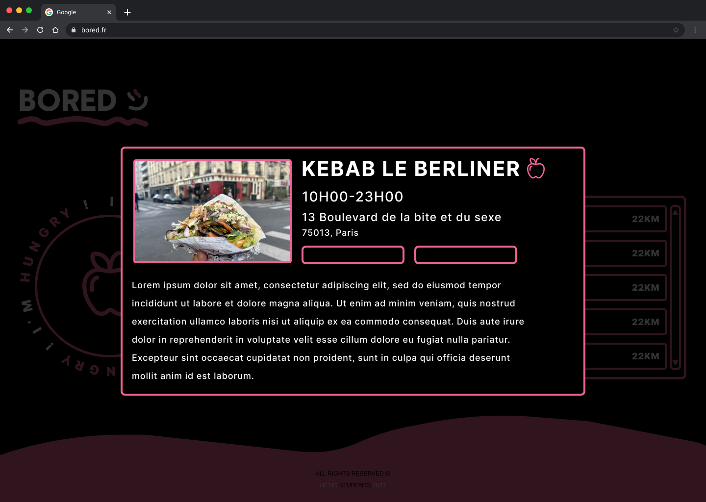 Bored App — détail activité